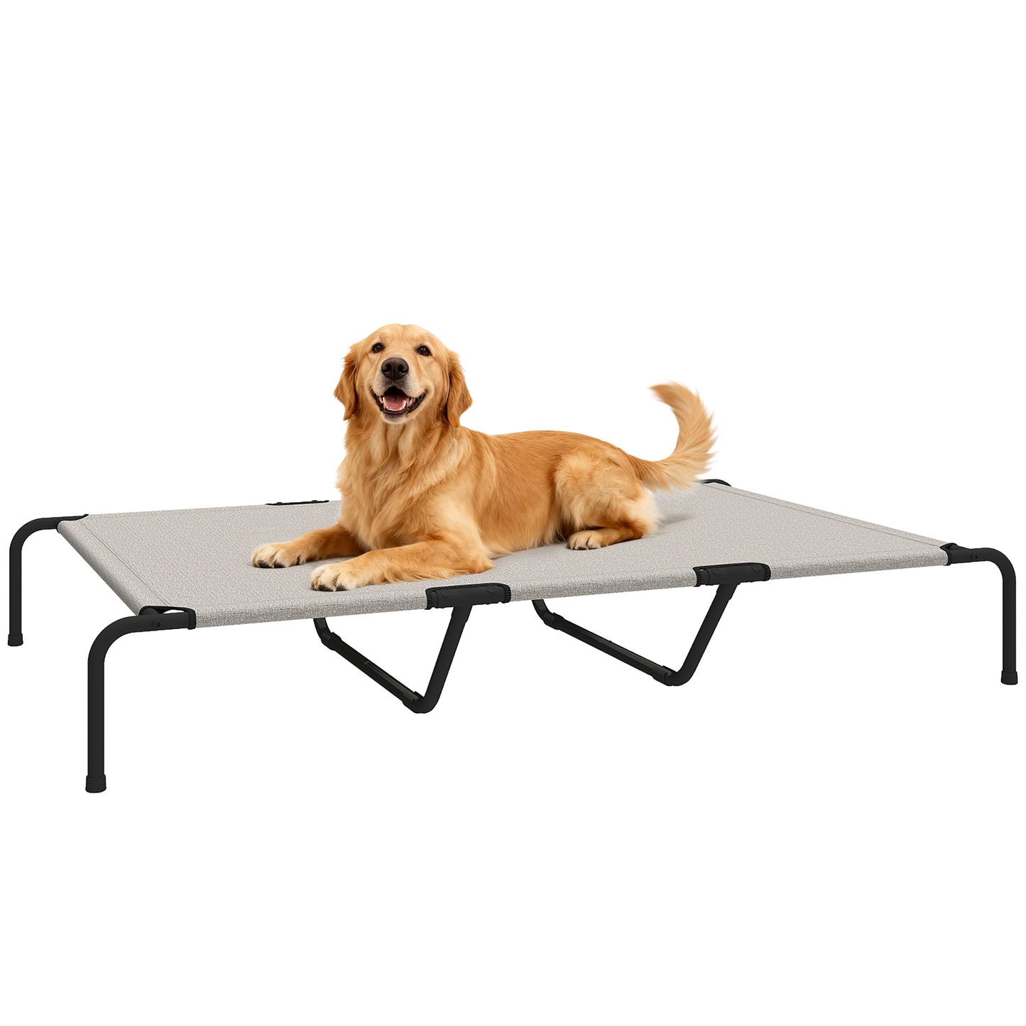 Elevated Dog Bed for Large Breeds Beige 60"L