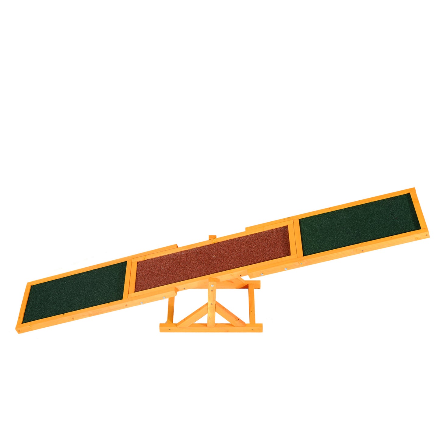 Wooden Dog Agility Seesaw for Training and Exercise, Platform Equipment Run Game Toy, Weather Resistant Pet Supplies, 71" L x 12" W x 12" H, Natural