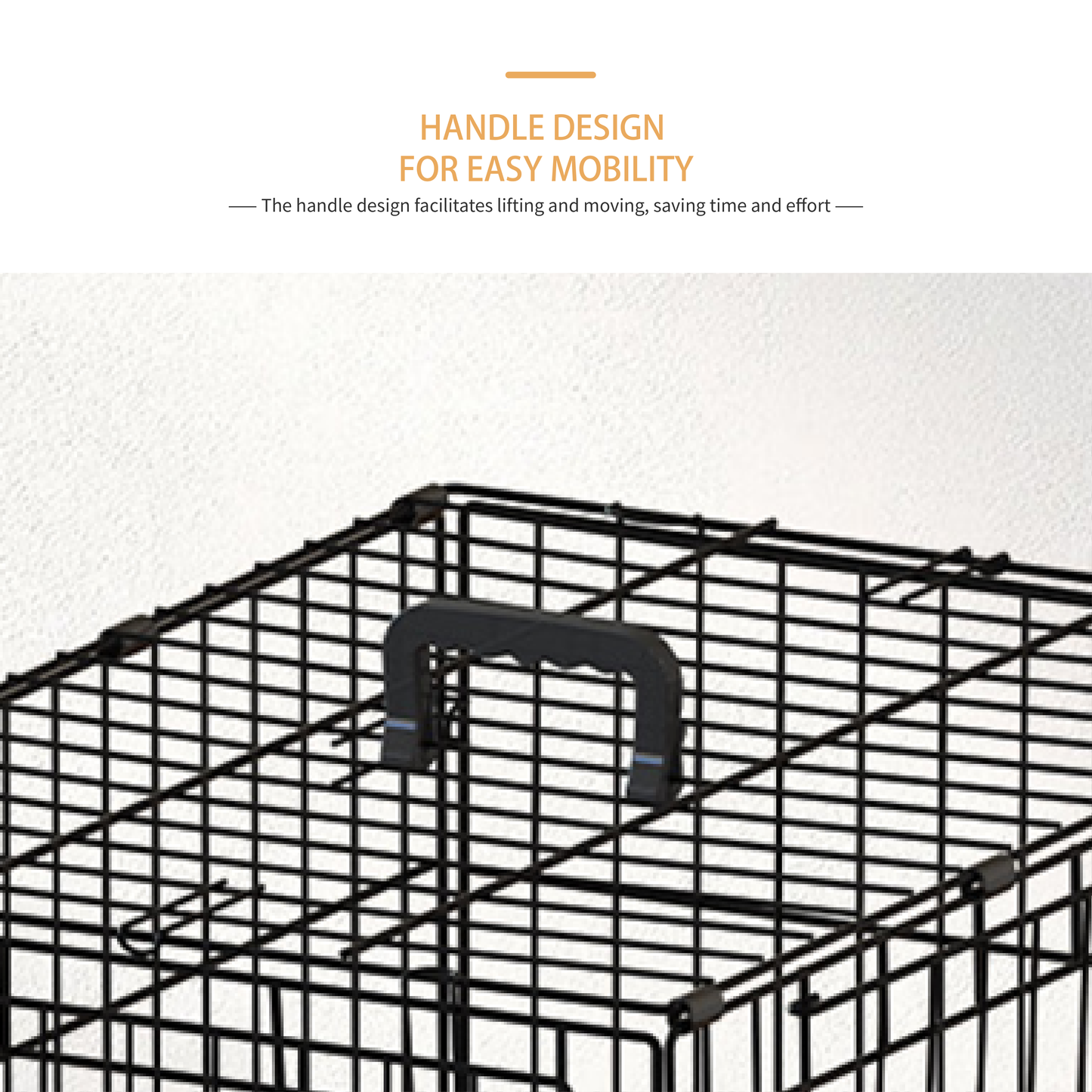 30-inch Black wire dog cage double lock mechanism double door single handle Single bolt