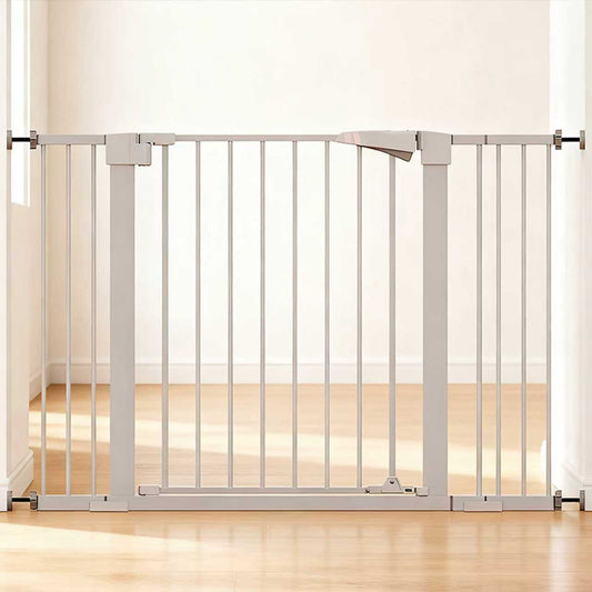 30 "high White child safety gate for baby door barrier with 7+14+14CM extensions