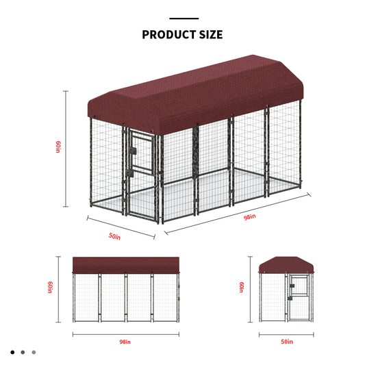 12 pieces square tube wire running cage black running cage single door