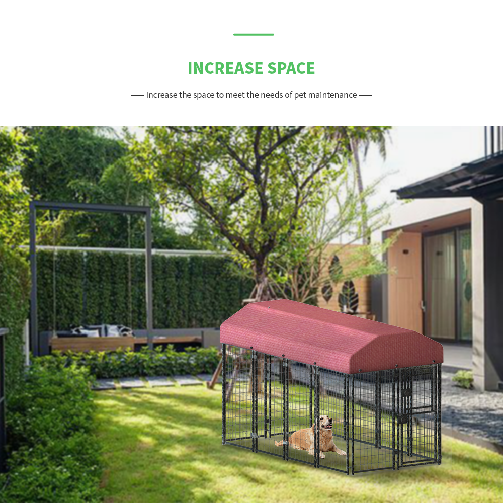 12 pieces square tube wire running cage black running cage single door