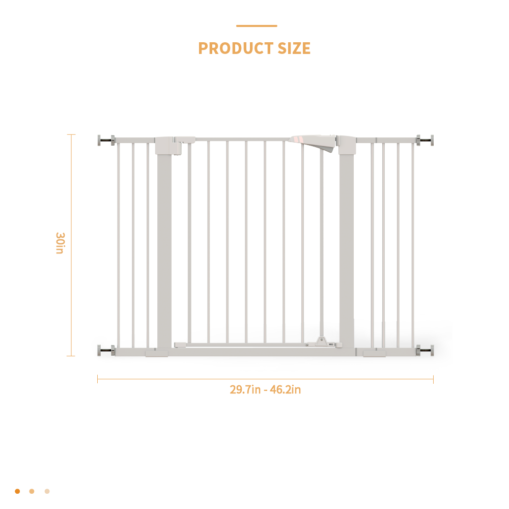 30 "high White child safety gate for baby door barrier with 7+14+14CM extensions
