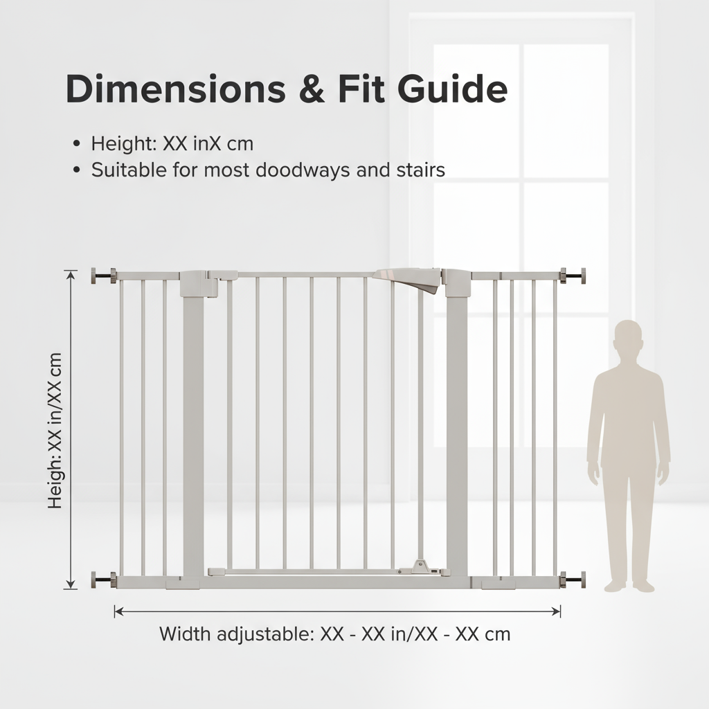 30 "high White child safety gate for baby door barrier with 7+14+14CM extensions