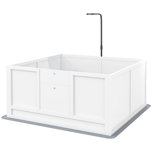 Whelping Box for Puppies with Pee Pad, Pig Rail, Adjustable Door for Small, Medium & Large Breed Dogs Birth, 41" x 39"