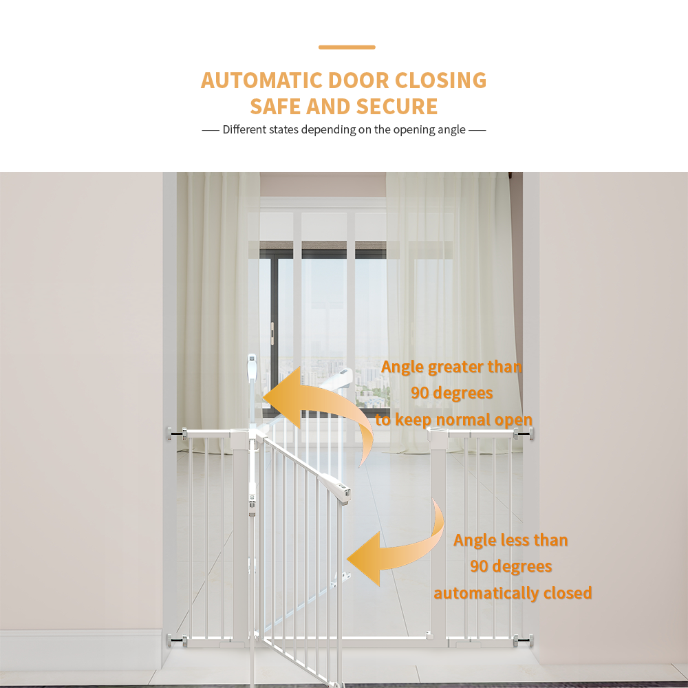 30 "high White child safety gate for baby door barrier with 7+14+14CM extensions