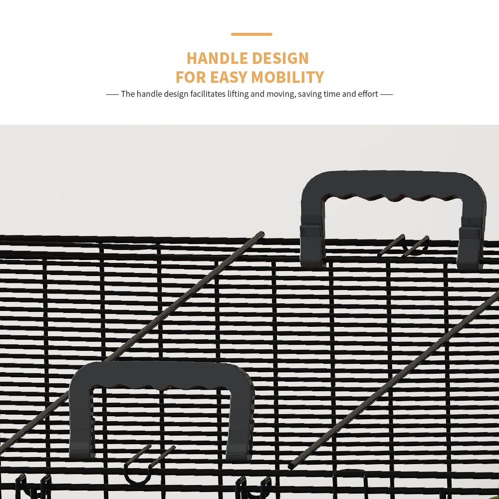 36 inches Black wire dog cage double lock mechanism two doors two handles Double bolt